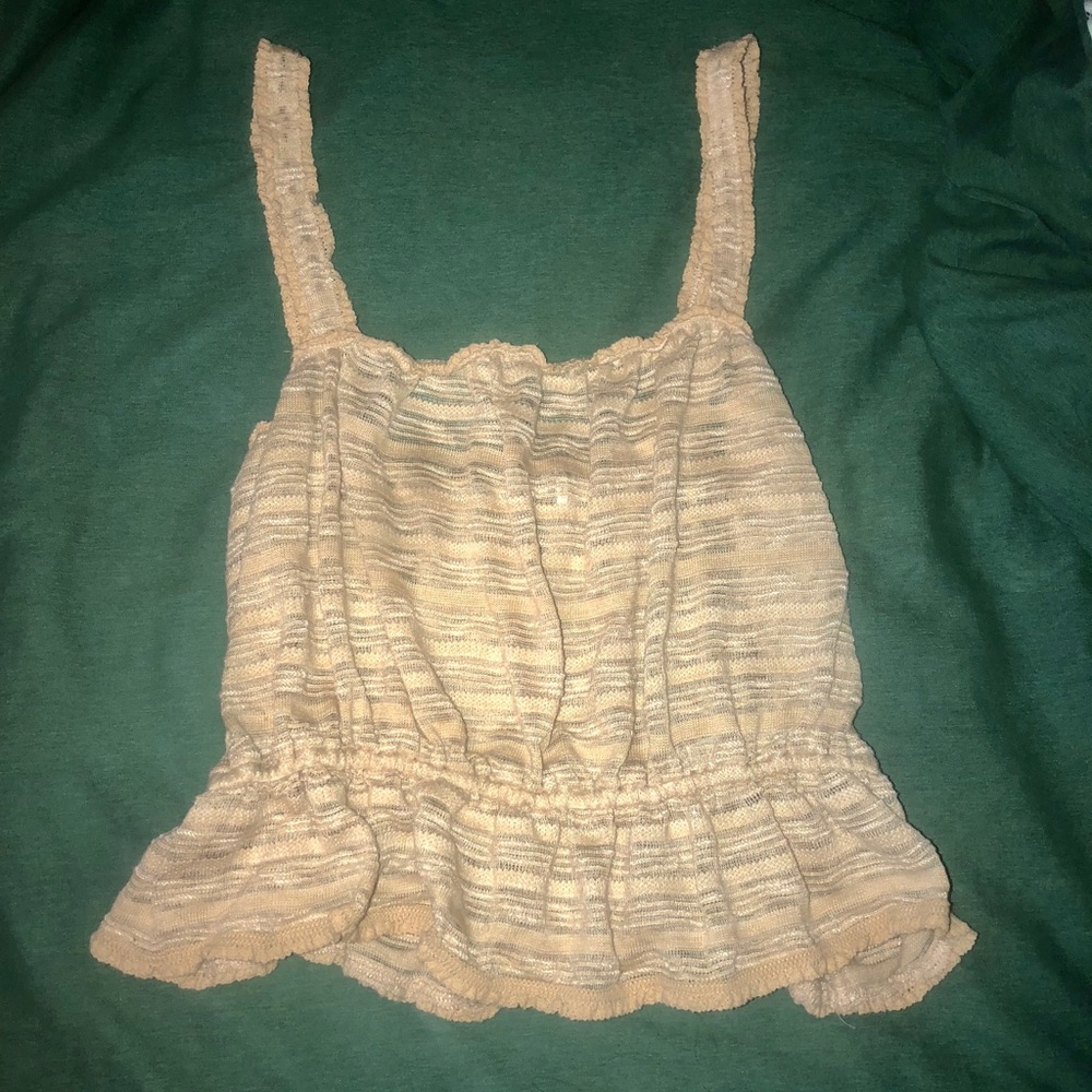 Urban Outfitters cream cinched crop tank